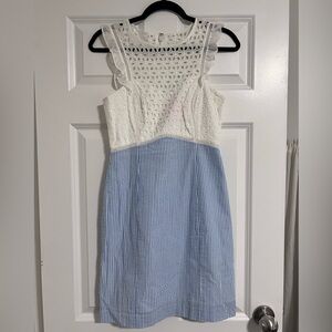 Lilly Pulitzer Seersucker Blue and White Dress